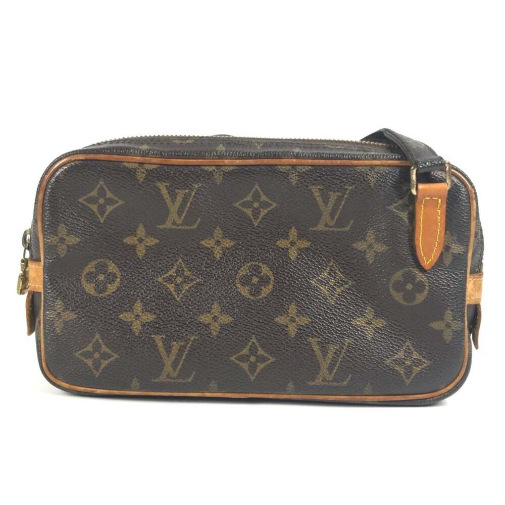 LOUIS VUITTON Authentic Brown Monogram Canvas Pochette Shoulder Bag - Picture 2 of 15